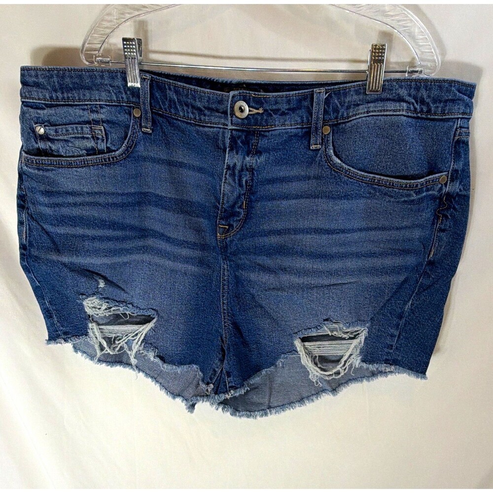 Torrid FeelTheFit Women’s Blue Distressed Denim Cutoff Shorts 22 Plus